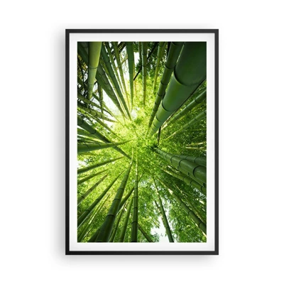 Póster en marco negro - En un bosquecillo de bambú - 61x91 cm