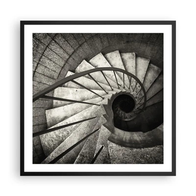 Póster en marco negro - Escaleras arriba, escaleras abajo - 60x60 cm