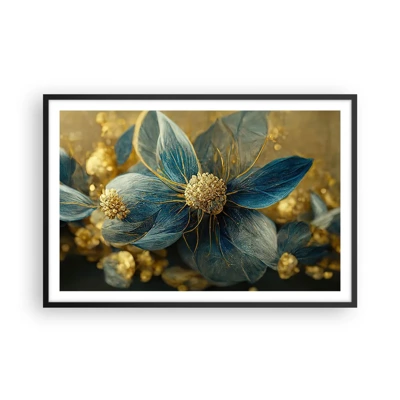 Póster en marco negro - Flor de oro - 91x61 cm