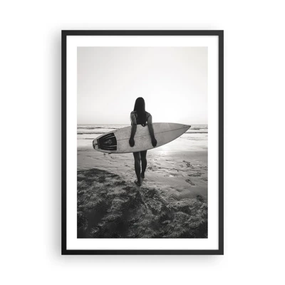 Póster en marco negro - Hija de las olas marinas - 50x70 cm