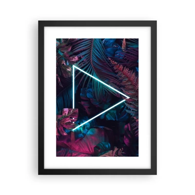 Póster en marco negro - Jardín fluorescente - 30x40 cm