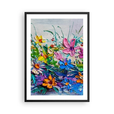 Póster en marco negro - La energía de las flores - 50x70 cm