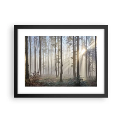 Póster en marco negro - La niebla también está despierta - 40x30 cm