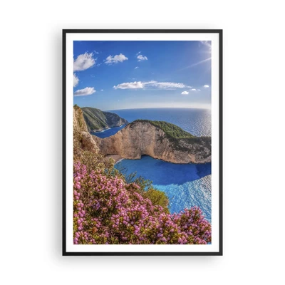 Póster en marco negro - Mis grandes vacaciones en Grecia - 70x100 cm