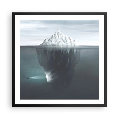 Póster en marco negro - Misterio submarino - 60x60 cm