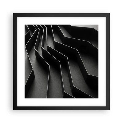 Póster en marco negro - Orden espacial - 40x40 cm