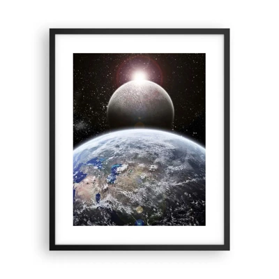 Póster en marco negro - Paisaje cósmico - amanecer - 40x50 cm