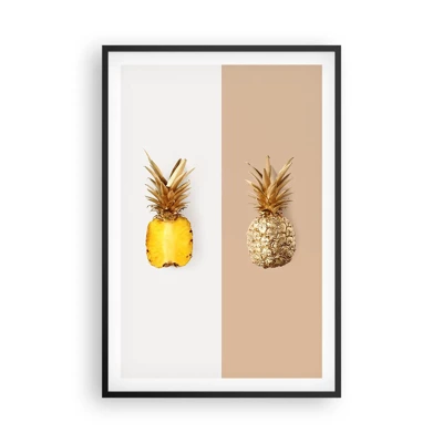 Póster en marco negro - Piña y media - 61x91 cm