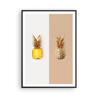 Póster en marco negro - Piña y media - 70x100 cm