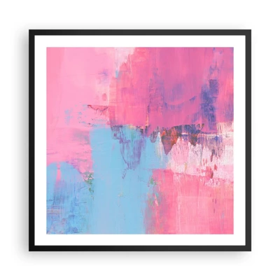 Póster en marco negro - Rosa, azul y una pizca de luz - 60x60 cm