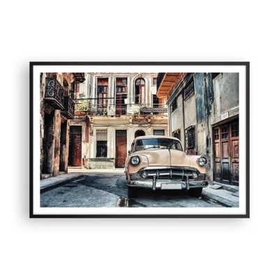 Póster en marco negro - Siesta en La Habana - 100x70 cm