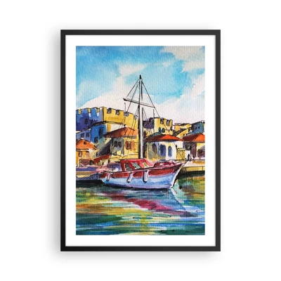 Póster en marco negro - Tarde de arco iris - 50x70 cm