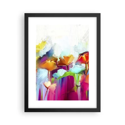 Póster en marco negro - Un arco iris ha florecido - 30x40 cm