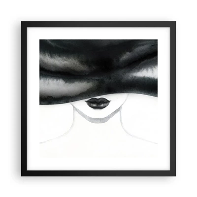 Póster en marco negro - Un misterio sensual - 40x40 cm