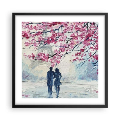 Póster en marco negro - Un paseo romántico - 50x50 cm