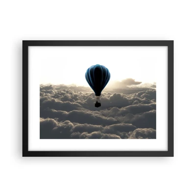 Póster en marco negro - Un viajero por encima de las nubes - 40x30 cm