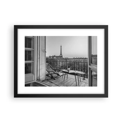 Póster en marco negro - Una tarde parisina - 40x30 cm