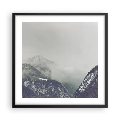 Póster en marco negro - Valle de la niebla - 50x50 cm
