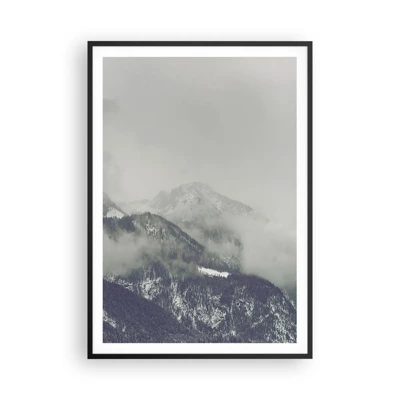 Póster en marco negro - Valle de la niebla - 70x100 cm