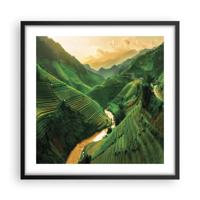 Póster en marco negro - Valle vietnamita - 50x50 cm