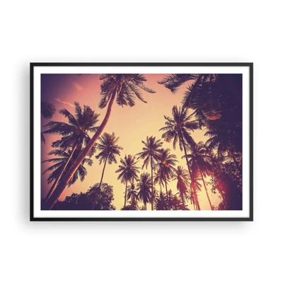 Póster en marco negro - Variante tropical - 100x70 cm