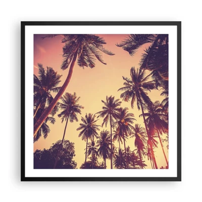 Póster en marco negro - Variante tropical - 60x60 cm