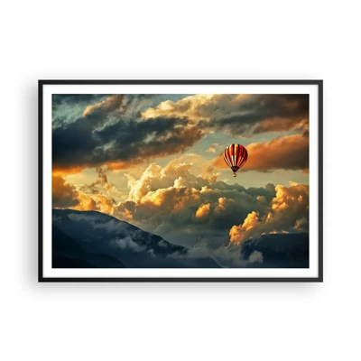 Póster en marco negro - Vuelo porque quiero - 100x70 cm