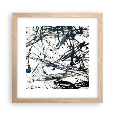 Póster en marco roble claro - Abstracción expresionista - 30x30 cm