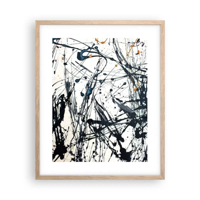 Póster en marco roble claro - Abstracción expresionista - 40x50 cm