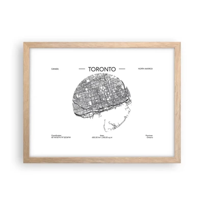 Póster en marco roble claro - Anatomía de Toronto - 40x30 cm