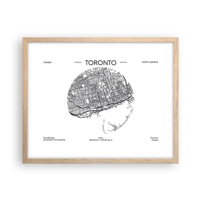 Póster en marco roble claro - Anatomía de Toronto - 50x40 cm