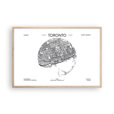 Póster en marco roble claro - Anatomía de Toronto - 91x61 cm