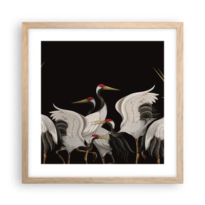 Póster en marco roble claro - Asuntos de aves - 40x40 cm