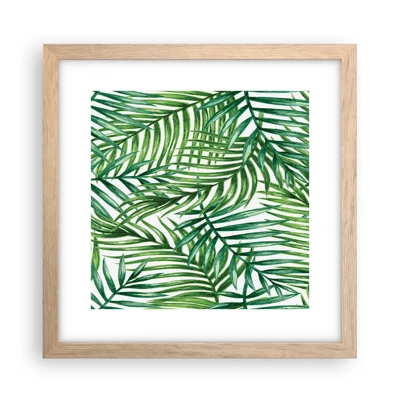 Póster en marco roble claro - Bajo el verde - 30x30 cm