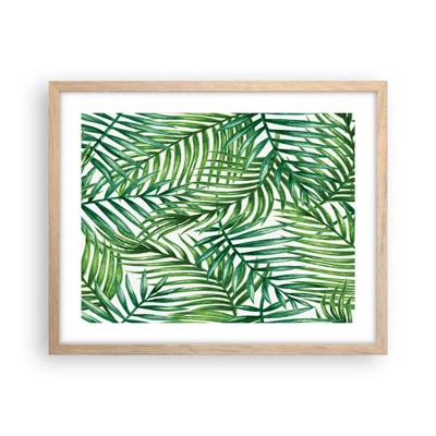 Póster en marco roble claro - Bajo el verde - 50x40 cm