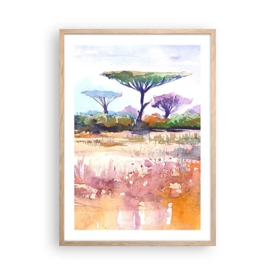 Póster en marco roble claro - Colores de la sabana - 50x70 cm