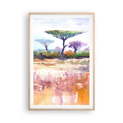 Póster en marco roble claro - Colores de la sabana - 61x91 cm