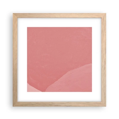 Póster en marco roble claro - Composición orgánica en rosa - 30x30 cm
