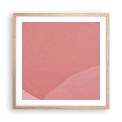 Póster en marco roble claro - Composición orgánica en rosa - 50x50 cm