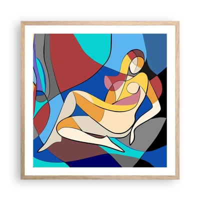 Póster en marco roble claro - Desnudo cubista - 60x60 cm