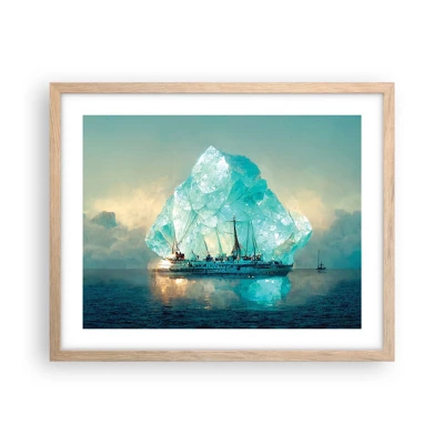 Póster en marco roble claro - Diamante ártico - 50x40 cm