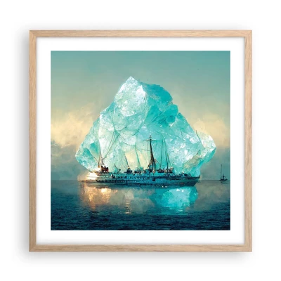 Póster en marco roble claro - Diamante ártico - 50x50 cm