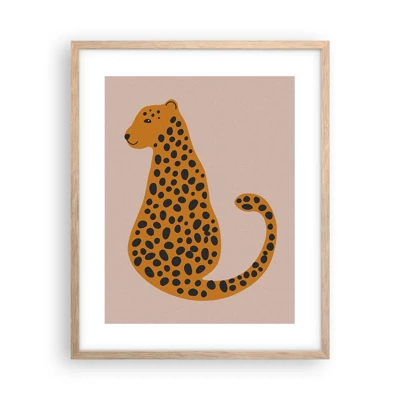 Póster en marco roble claro - El estampado de leopardo está de moda - 40x50 cm