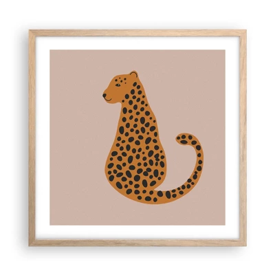 Póster en marco roble claro - El estampado de leopardo está de moda - 50x50 cm