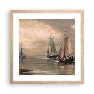 Póster en marco roble claro - El regreso de los marineros - 40x40 cm