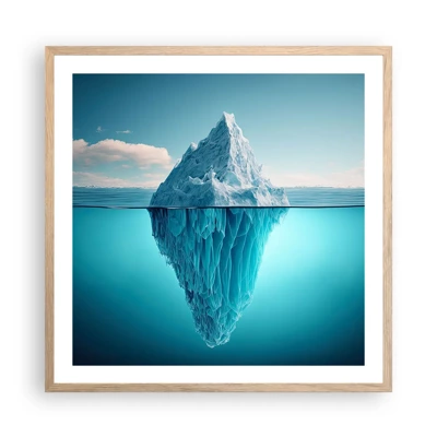 Póster en marco roble claro - El trono de hielo - 60x60 cm