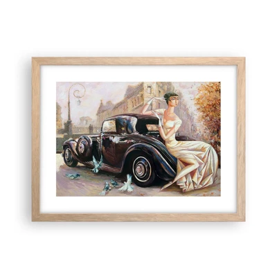 Póster en marco roble claro - Elegancia retro - 40x30 cm