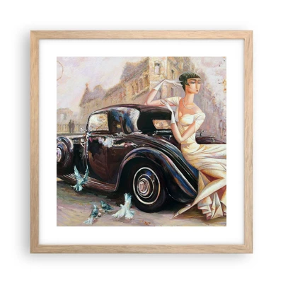 Póster en marco roble claro - Elegancia retro - 40x40 cm