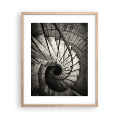 Póster en marco roble claro - Escaleras arriba, escaleras abajo - 40x50 cm