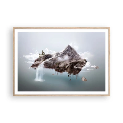 Póster en marco roble claro - Isla surrealista - 100x70 cm